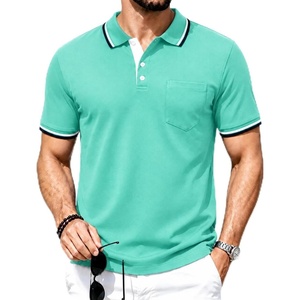 ZITY Men Polo Shirts Short Sleeve Athletic Golf Polos with Pocket(One Bright Blue)