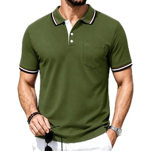 ZITY Men Polo Shirts Short Sleeve Athletic Golf Polos with Pocket(One Dark Green)