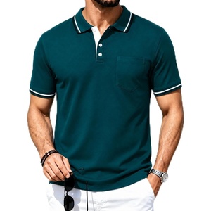 ZITY Men Polo Shirts Short Sleeve Athletic Golf Polos with Pocket(One Darkblue)