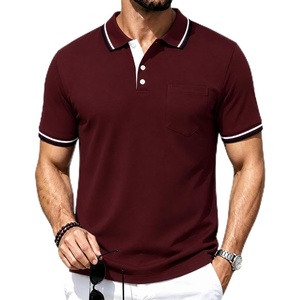 ZITY Men Polo Shirts Short Sleeve Athletic Golf Polos with Pocket(One Red)