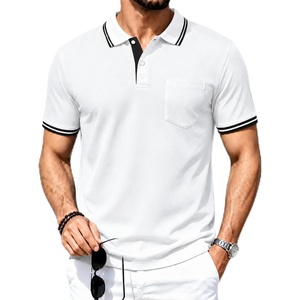 ZITY Men Polo Shirts Short Sleeve Athletic Golf Polos with Pocket(One White)