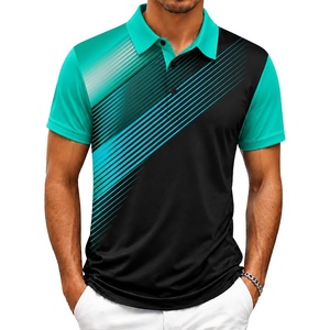 ZITY Mens Golf Shirt Short Sleeve Athletic Casual Work Collared Polo Tshirt(Black Green)