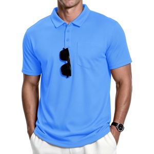 ZITY Men’s Polo Shirts with Pocket Short Sleeve Moisture-Wicking Tshirt(Light Royal Blue)