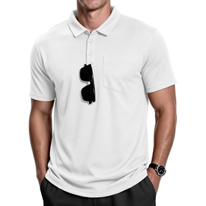 ZITY Men’s Polo Shirts with Pocket Short Sleeve Moisture-Wicking Tshirt(White)